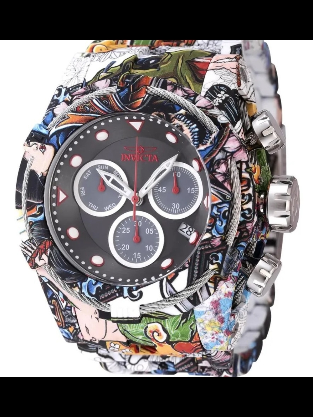 Invicta Bolt Swiss Rhonda Z60. Multicolor Graphic Chronograph Watch - 53 mm